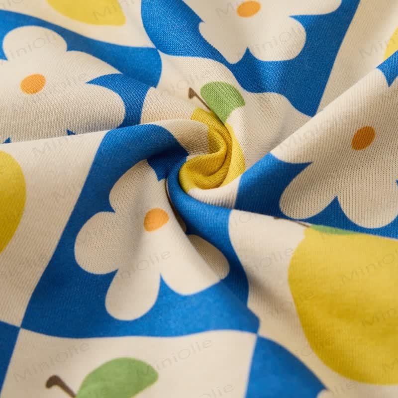 Baby Beige Plaid Lemon Flower 2-piece Set - image 6