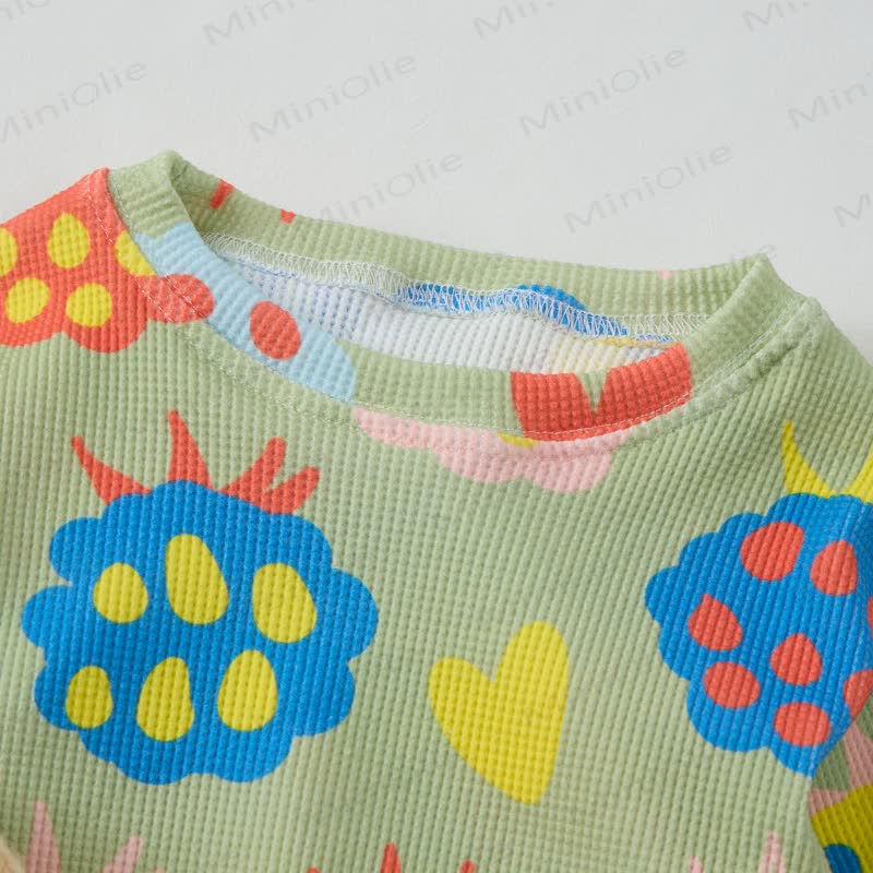 Baby Grey Green Multicolor Fruit Love Waffle 2-piece Set - image 5