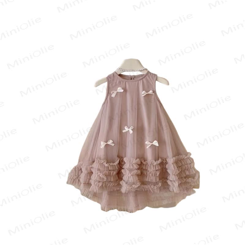 Toddler Kid Girl Bow Mesh Sleeveless Dress - image 3