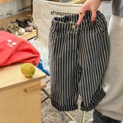 Baby Toddler Denim Striped Pants - Black - 8Y - image 6