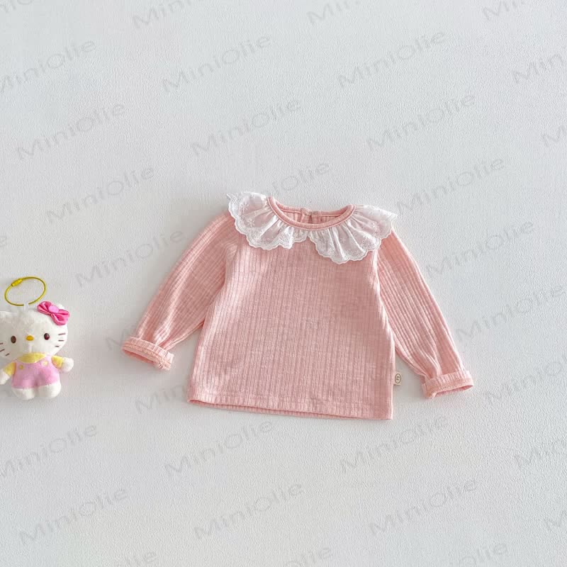 Baby Toddler Girl 2-piece Love Bow Cat Flower Overalls/Solid Color Top Set - Pink Top - 5-7T - image 8