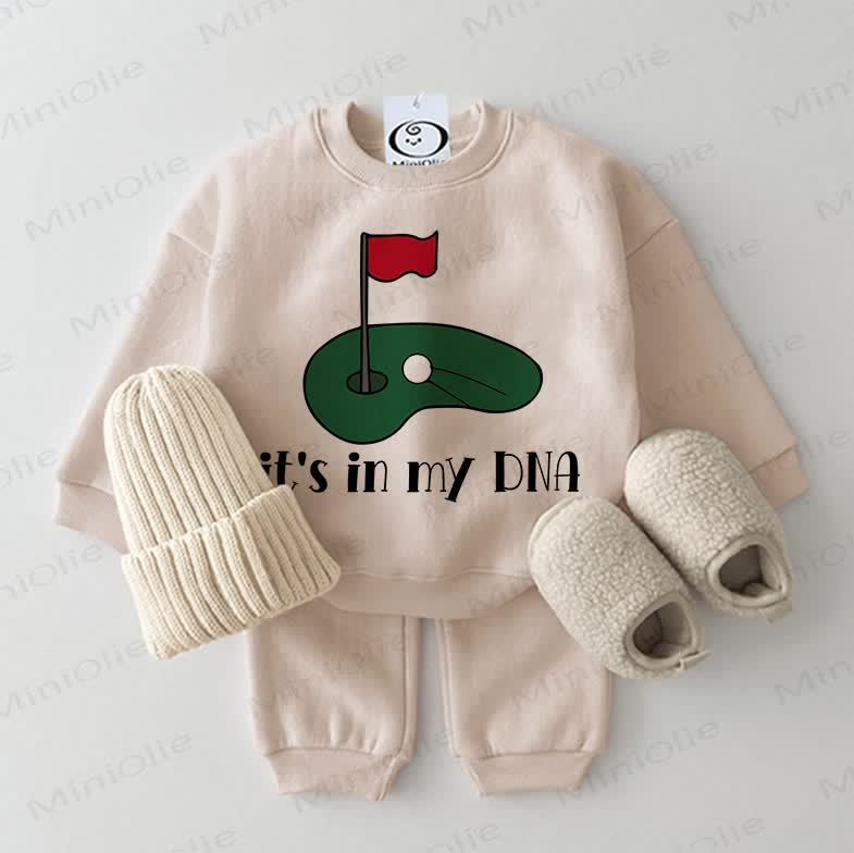 IT'S IN MY DNA Baby Golf Sweatshirt 2-piece Beige Set - Beige - 2-3T - image 1