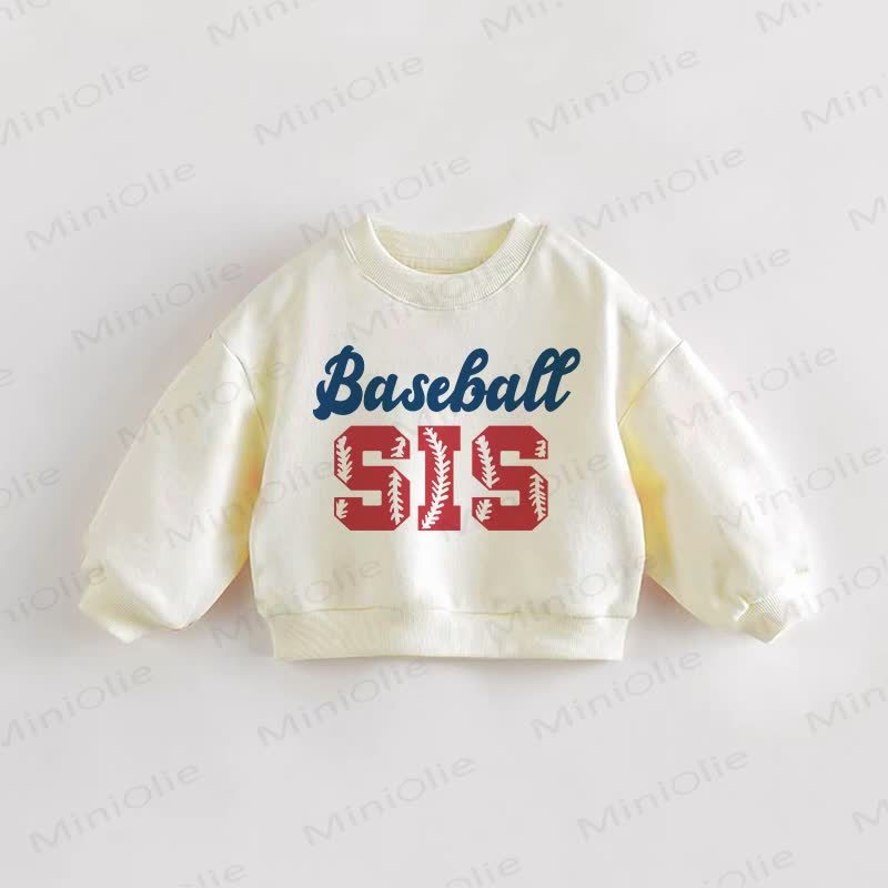 BASEBALL SIS Baby Toddler Beige Sweatshirt - Cream - 3-5T - image 1