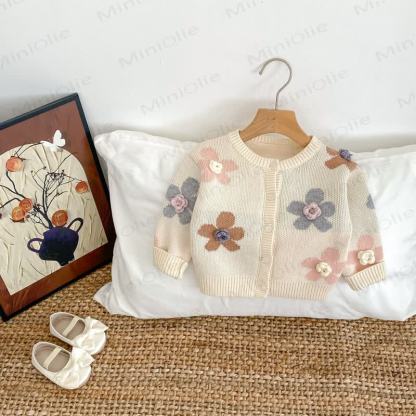 Baby Flower Embroidered Cardigan - image 3