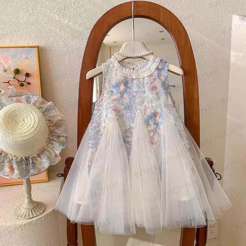 Toddler Kid Girl Flower Mesh Tutu Dress - Mesh Tutu Dress - 10Y - image 1