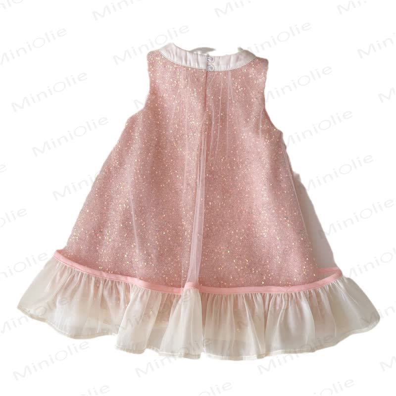 Toddler Kid Girl Pink Sequin Bow Sleeveless Dress - image 2
