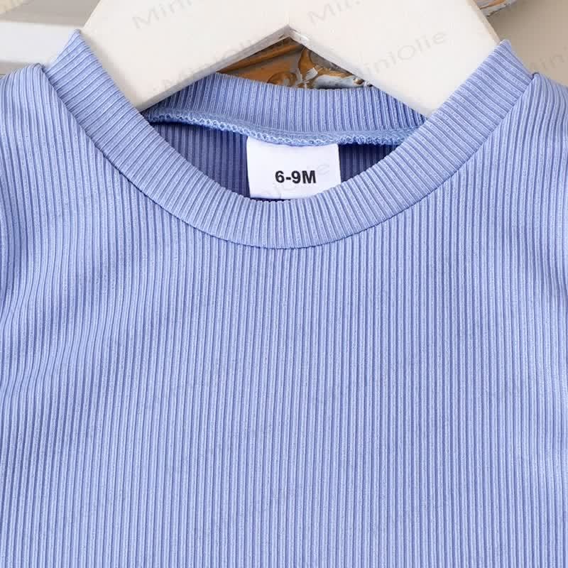 Baby Girl Bow Stripe Rib 2-piece Set - image 9