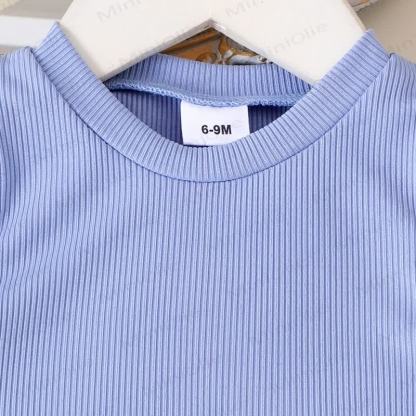 Baby Girl Bow Stripe Rib 2-piece Set - image 9