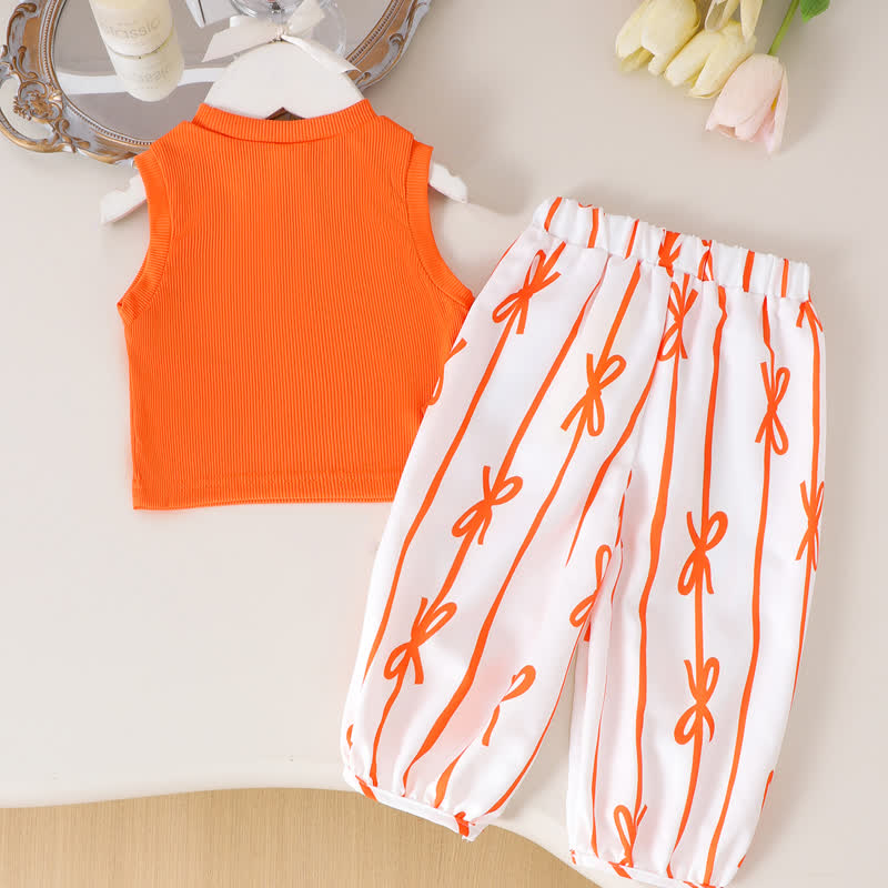 Baby Girl Bow Stripe Rib 2-piece Set - image 8