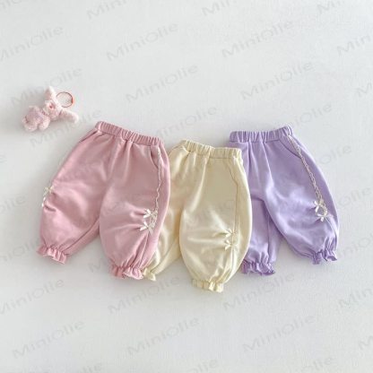 Baby Toddler Girl Bow Lace Pants - image 1