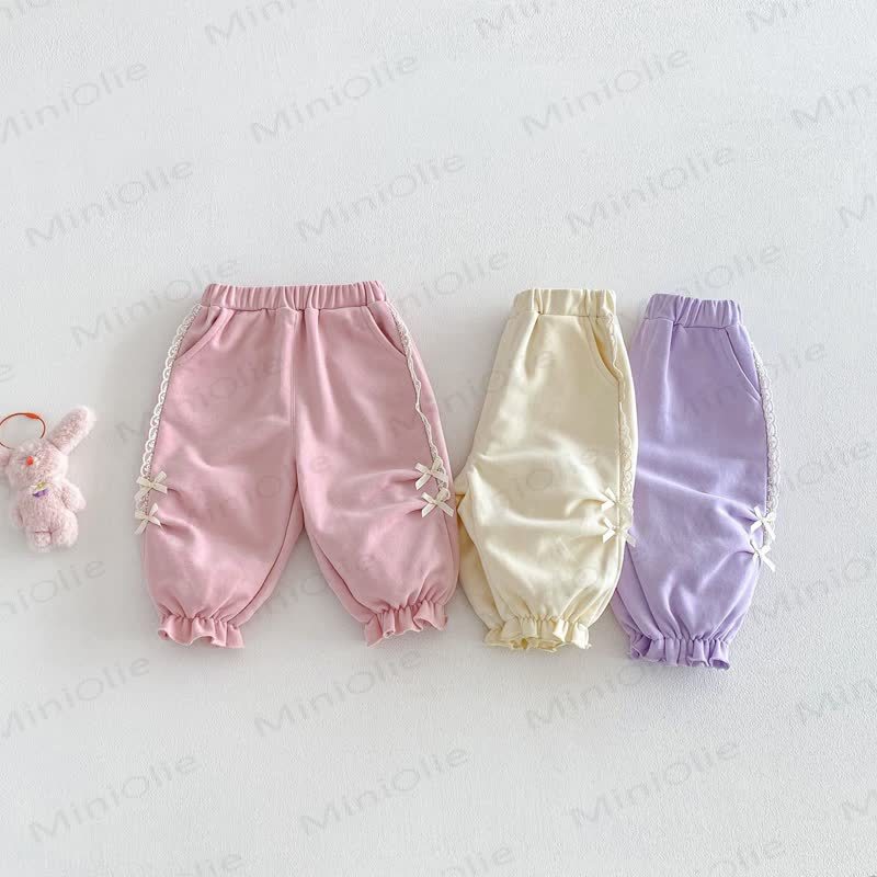 Baby Toddler Girl Bow Lace Pants - image 3