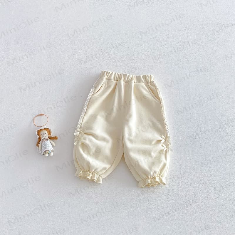 Baby Toddler Girl Bow Lace Pants - Beige - 5-7T - image 5