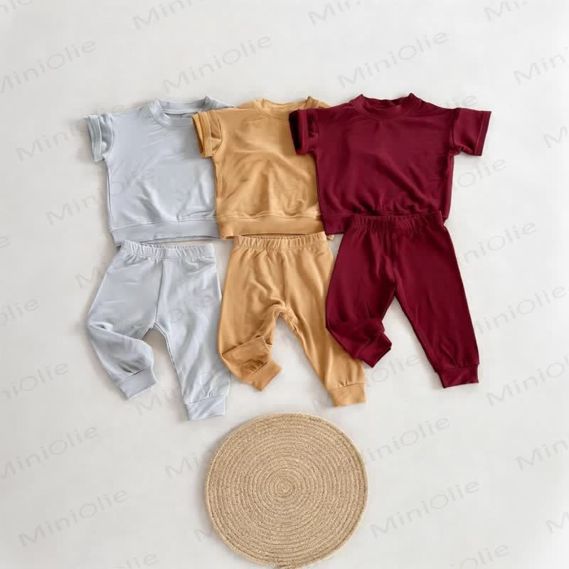 Baby Solid Color 2-piece Set - image 1