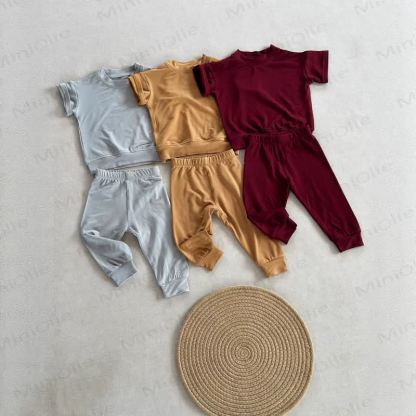 Baby Solid Color 2-piece Set - image 2