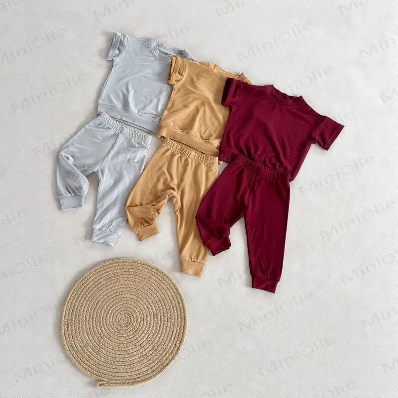 Baby Solid Color 2-piece Set - image 3