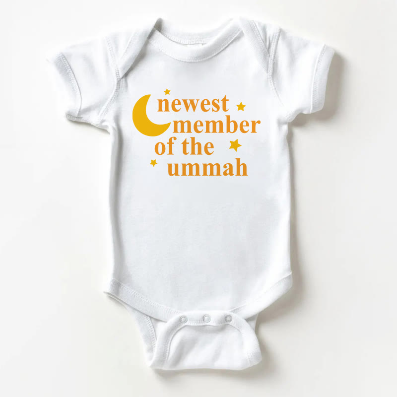 NEWEST MEMBER OF THE UMMAH Baby White Bodysuit - White - 18-24M - image 1