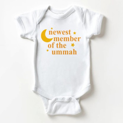 NEWEST MEMBER OF THE UMMAH Baby White Bodysuit - White - 18-24M - image 1