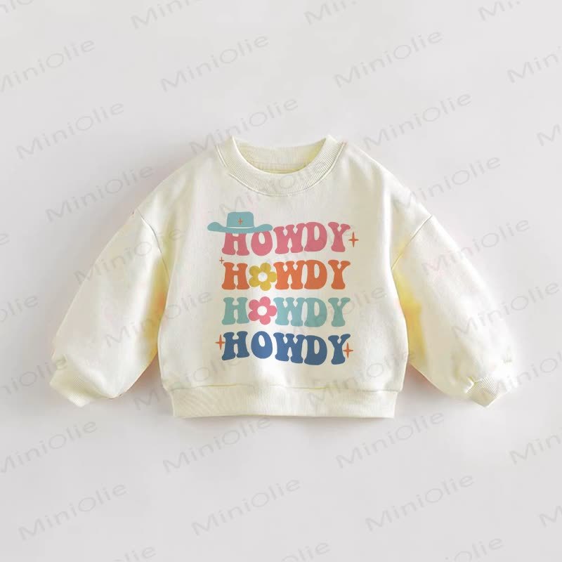 HOWDY Baby Toddler Flower Beige Sweatshirt - Cream - 3-5T - image 1