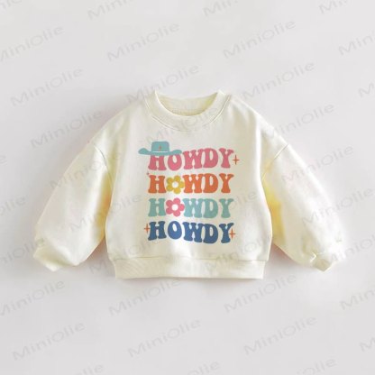 HOWDY Baby Toddler Flower Beige Sweatshirt - Cream - 3-5T - image 1