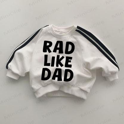 RAD LIKE DAD Baby Striped Side White Sweatshirt - White - 2-3T - image 1
