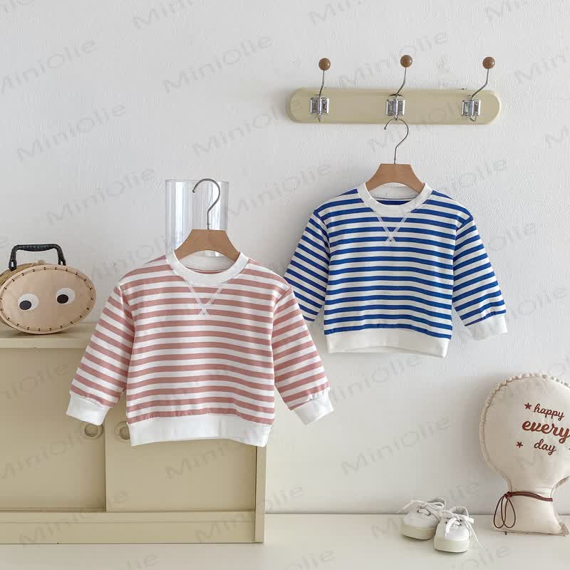 Toddler Striped Pink/Blue Sweatshirt - image 1