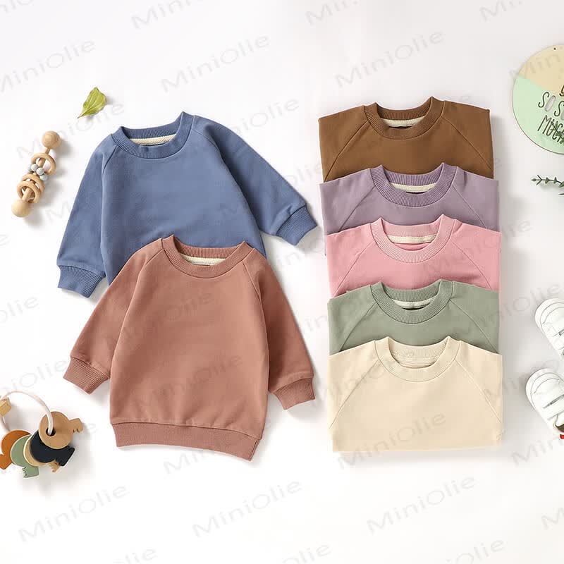 Baby Toddler Solid Color Cotton Sweatshirt - image 1