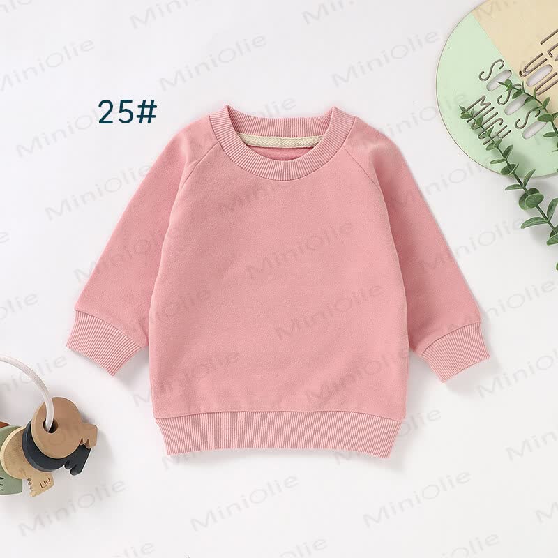 Baby Toddler Solid Color Cotton Sweatshirt - Pink - 3T - image 2