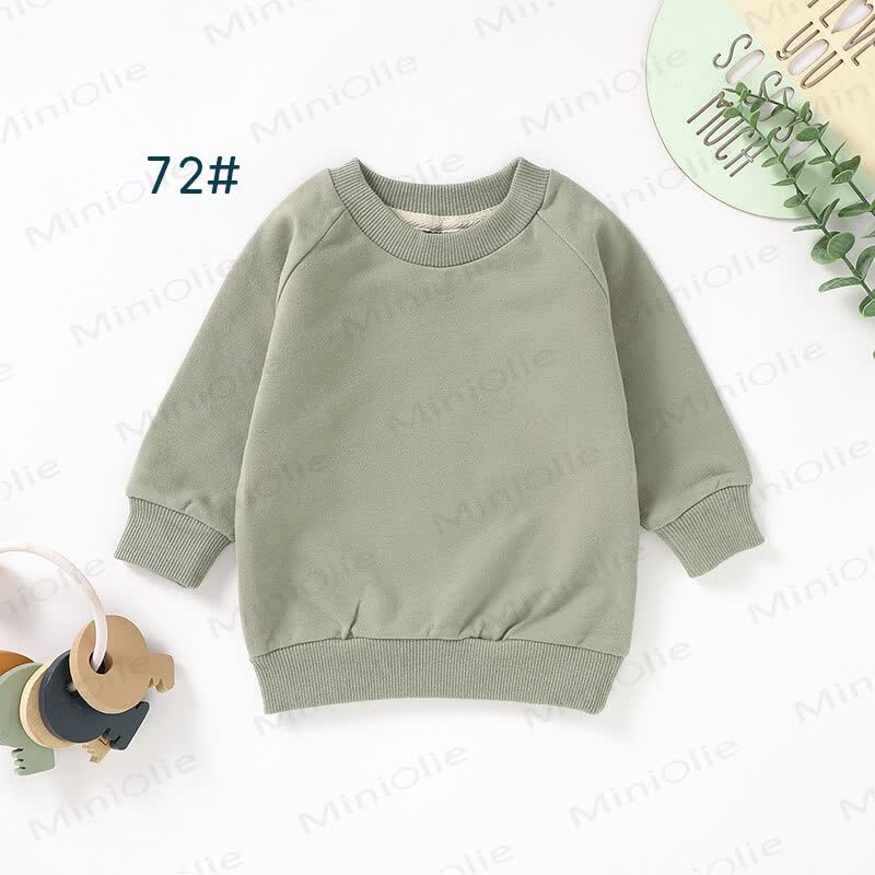 Baby Toddler Solid Color Cotton Sweatshirt - Green - 3T - image 7