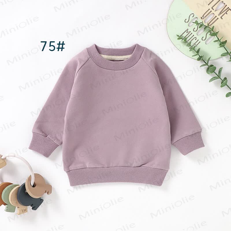 Baby Toddler Solid Color Cotton Sweatshirt - Purple - 3T - image 8