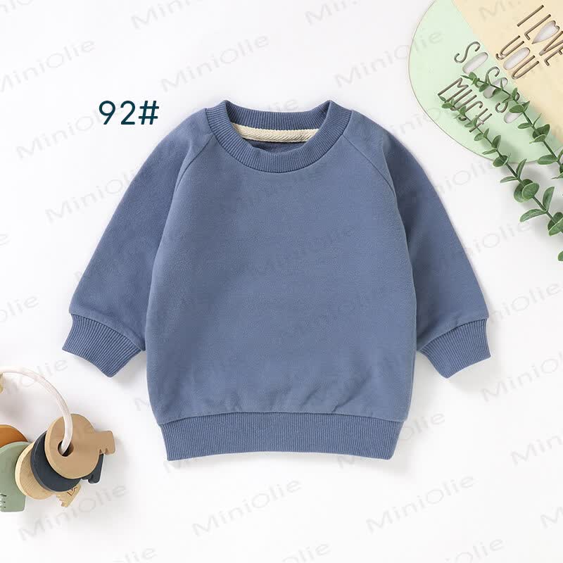 Baby Toddler Solid Color Cotton Sweatshirt - Blue - 3T - image 9