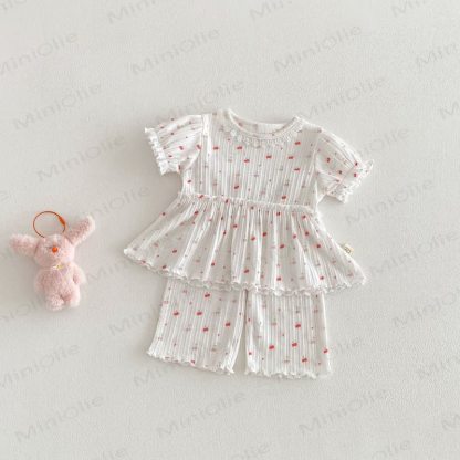 Baby Toddler Girl Sweet Rib 2-piece Set - White - 5-7T - image 8