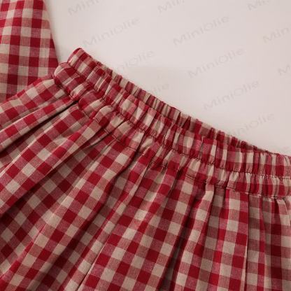 Toddler Kid Girl Plaid Flying Sleeves 2-piece Set - image 13