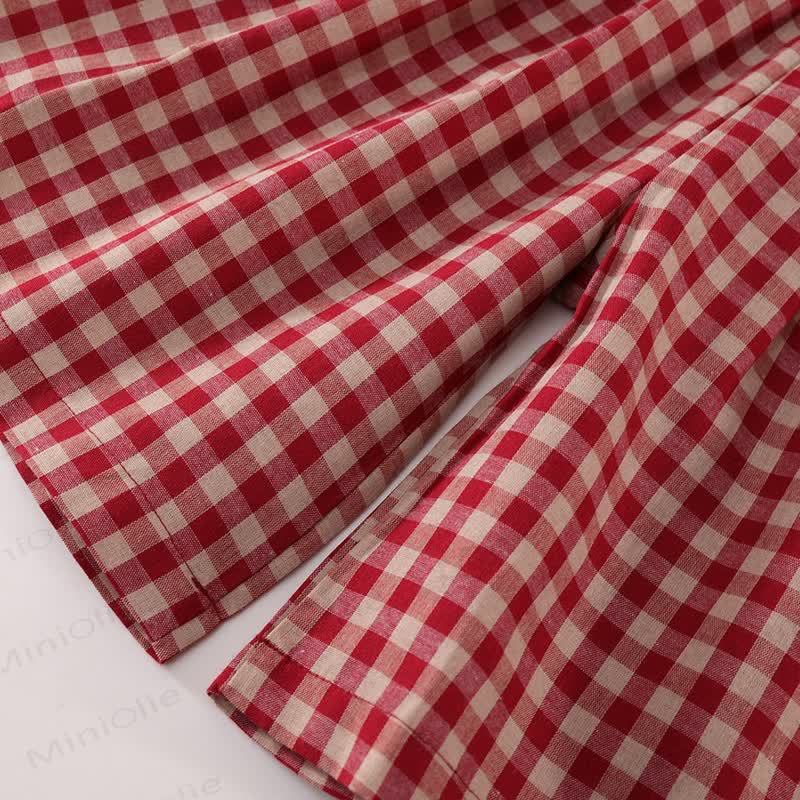 Toddler Kid Girl Plaid Flying Sleeves 2-piece Set - image 14