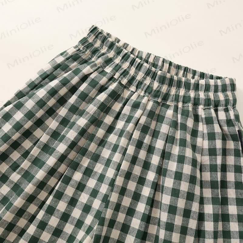 Toddler Kid Girl Plaid Flying Sleeves 2-piece Set - image 20