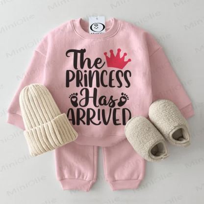 THE PRINCESS HAS ARRIVED Baby Sweatshirt 2-piece Pink Set - Pink - 2-3T - image 1
