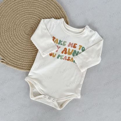 TAKE ME TO MY AUNT/UNCLE YOU PEASANT Baby White Bodysuit - Aunt - 18-24M - image 1