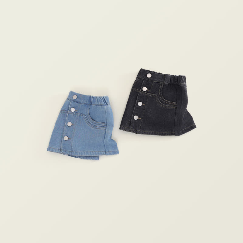 Toddler Kid Girl Denim Solid Color Shorts - image 3