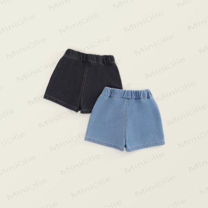 Toddler Kid Girl Denim Solid Color Shorts - image 2