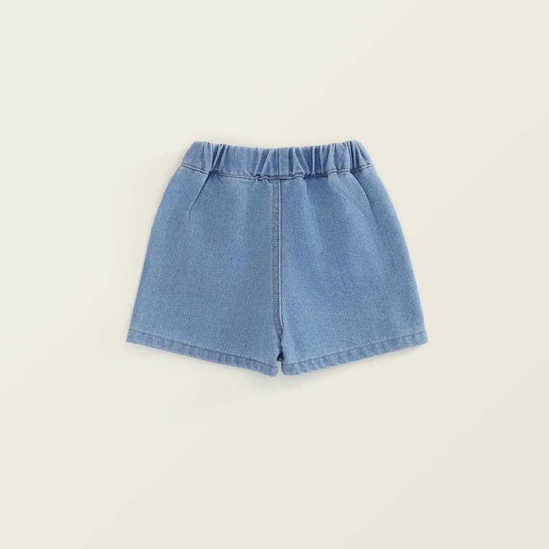 Toddler Kid Girl Denim Solid Color Shorts - image 5