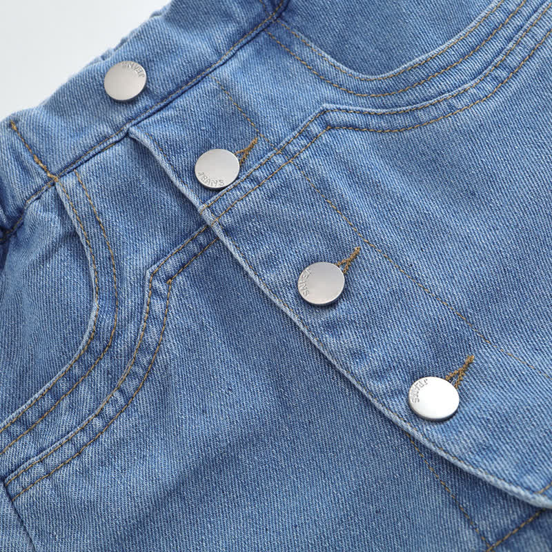 Toddler Kid Girl Denim Solid Color Shorts - image 9