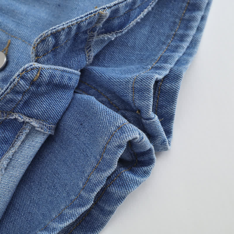 Toddler Kid Girl Denim Solid Color Shorts - image 10