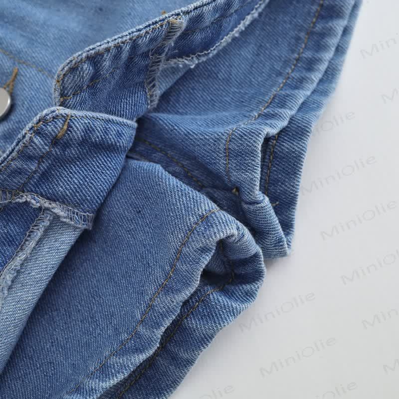 Toddler Kid Girl Denim Solid Color Shorts - image 10