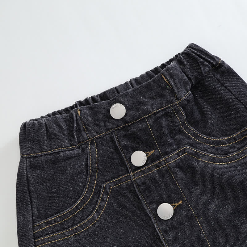 Toddler Kid Girl Denim Solid Color Shorts - image 12