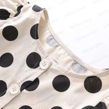 Toddler Kid Girl Beige Dot 2-piece Set - image 5