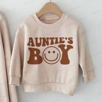 AUNTIE/AUNTIE'S BOY Baby Casual Beige Family Sweatshirt - image 3