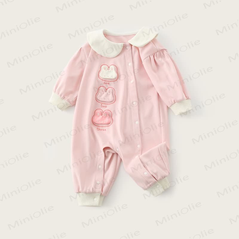 ONE TWO THREE Baby Rabbit Pink Romper - image 2
