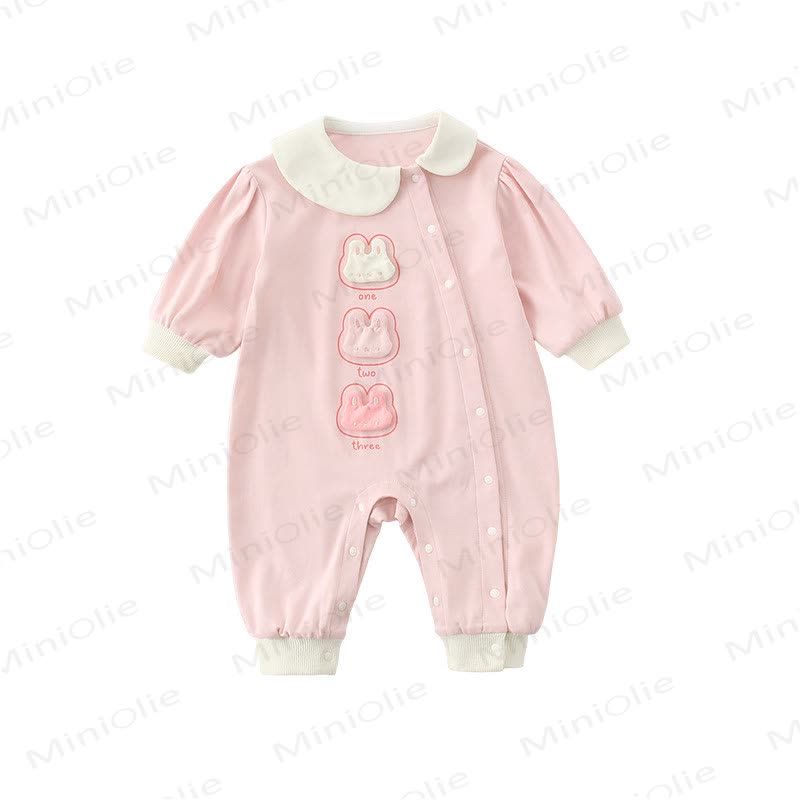 ONE TWO THREE Baby Rabbit Pink Romper - image 5