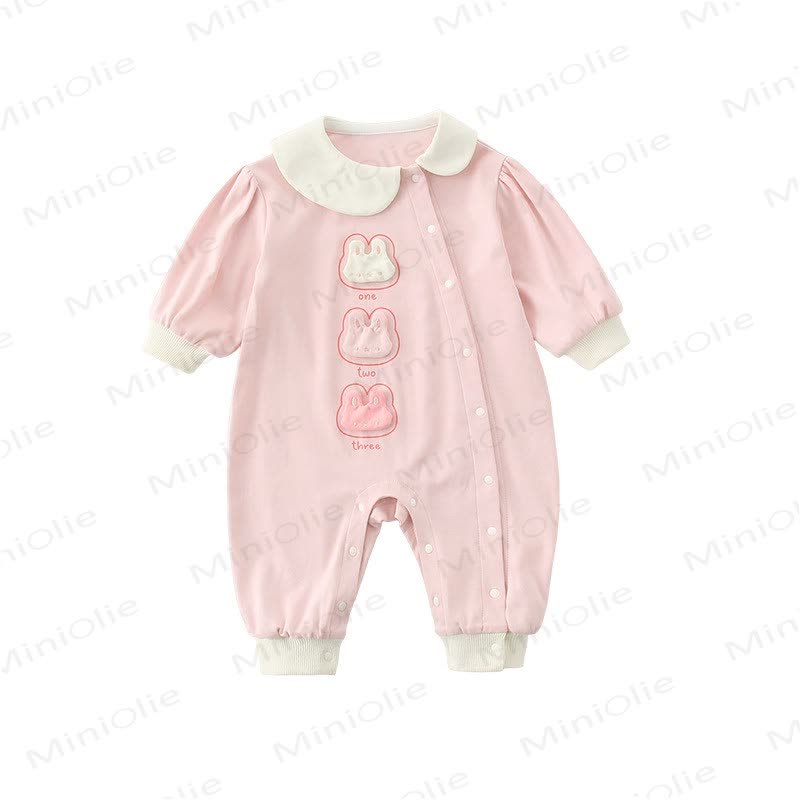 ONE TWO THREE Baby Rabbit Pink Romper - image 5