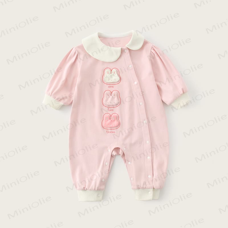 ONE TWO THREE Baby Rabbit Pink Romper - Pink - 18-24M - image 1