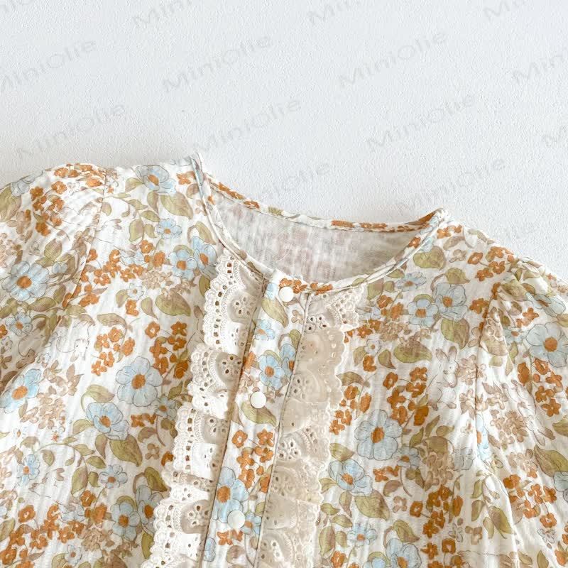 Baby Floral Yellow Romper with Hat - image 2